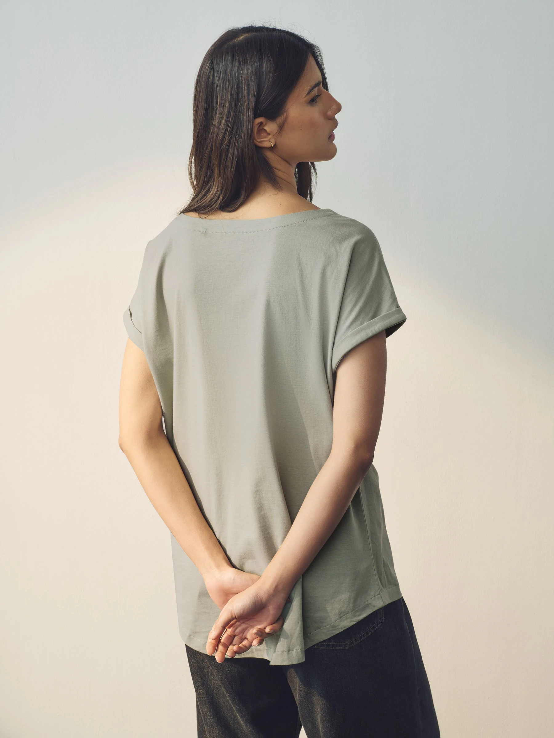 Ecru/Taupe/Bruin/Blauw/Geel - Set van 5 T-shirts met kapmouwtjes
