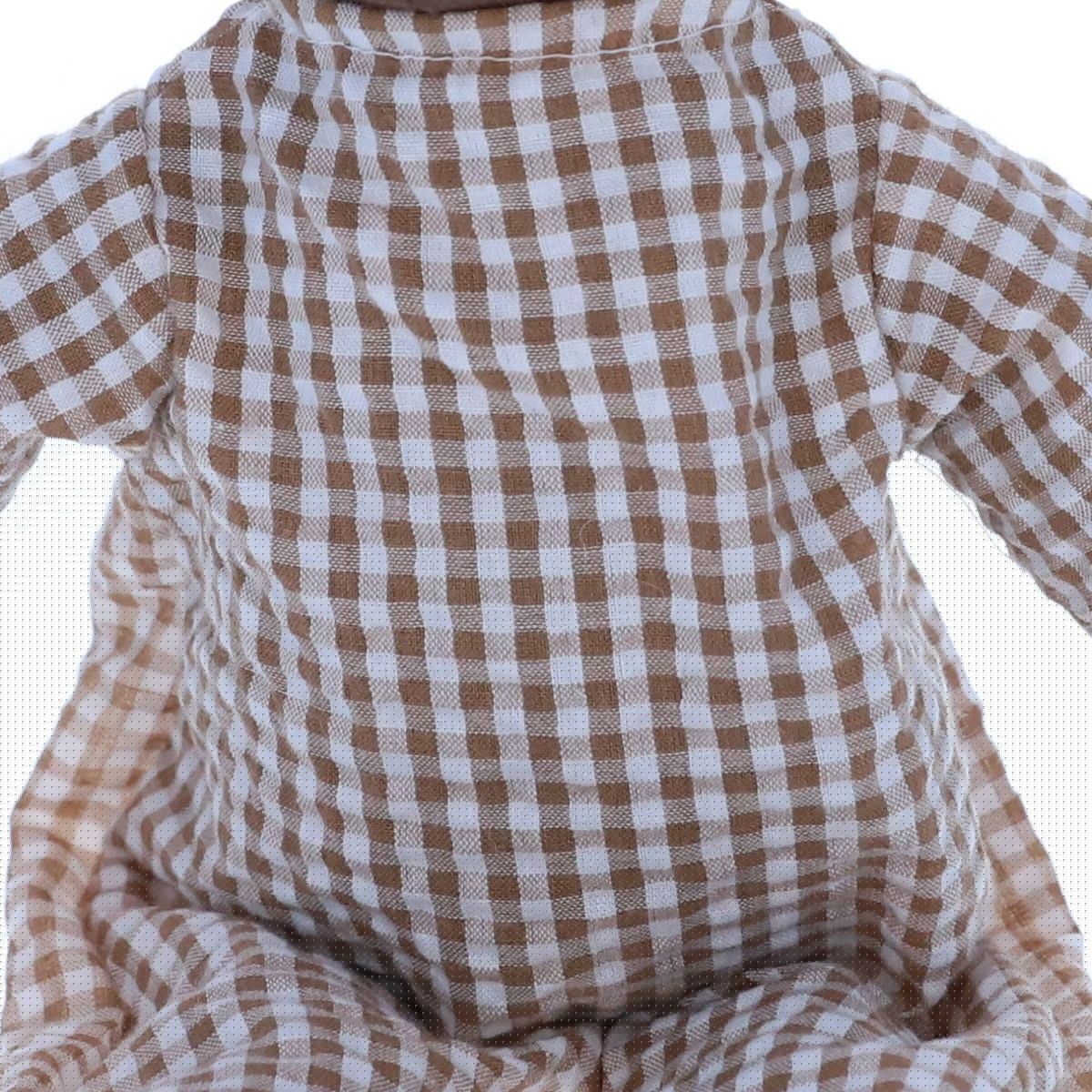 Peluche ours Marceau en combinaison vichy Frisette