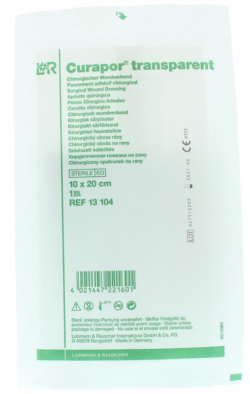 Curapor Transparant 10 x 20 cm steriel 25 stuks