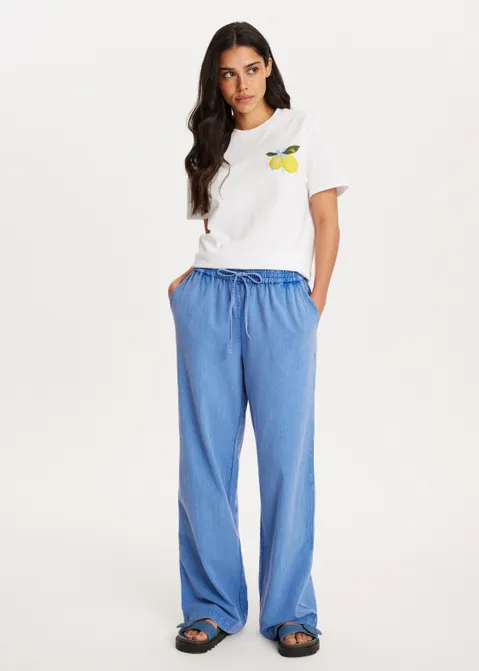 Broek met denim look blauw (DUSTYBL)