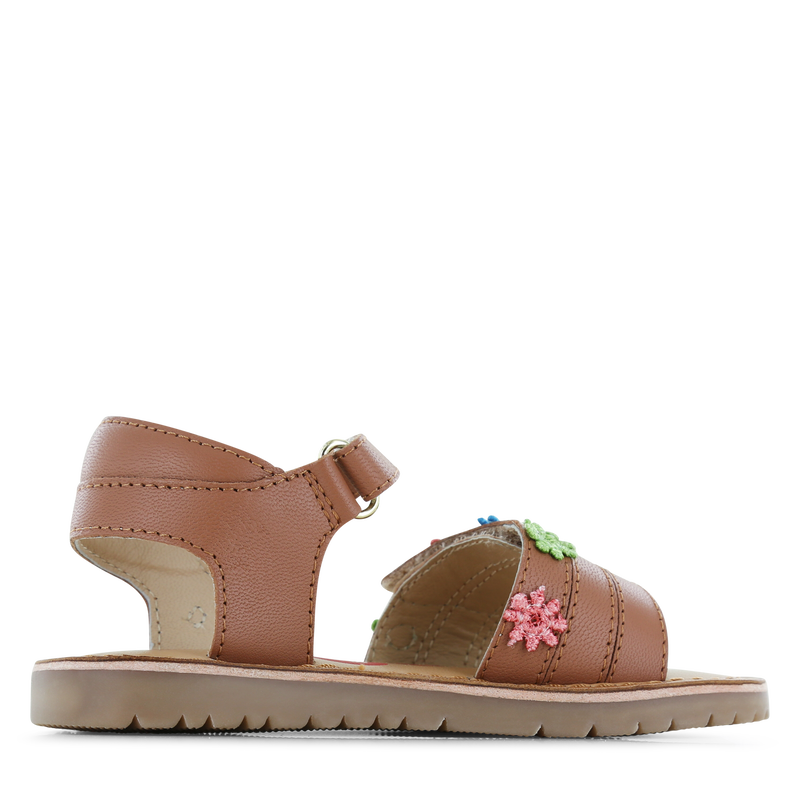 Shoesme cognacfarbene Sandale mit Blume