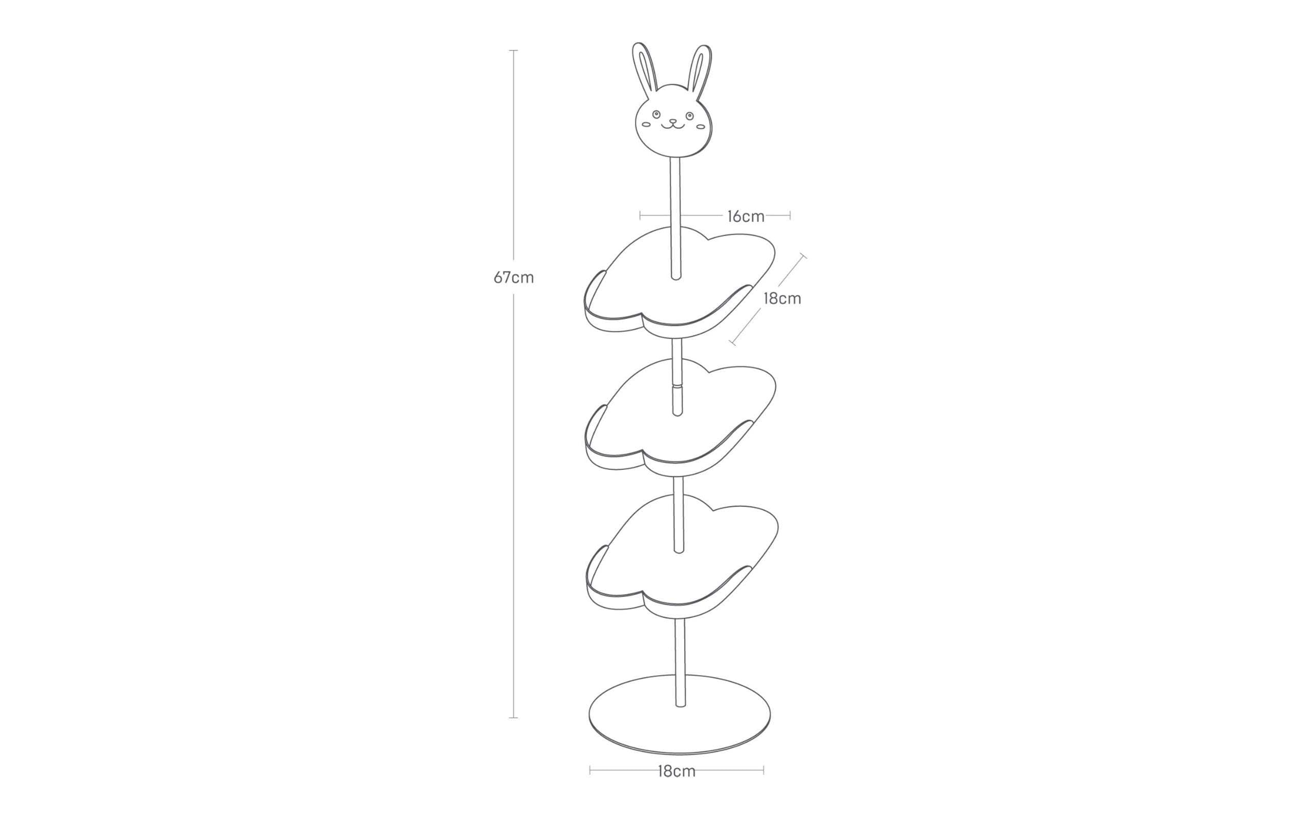 Schuhregal Hase 67 cm, RosaOrganizer für Kinderschuhe