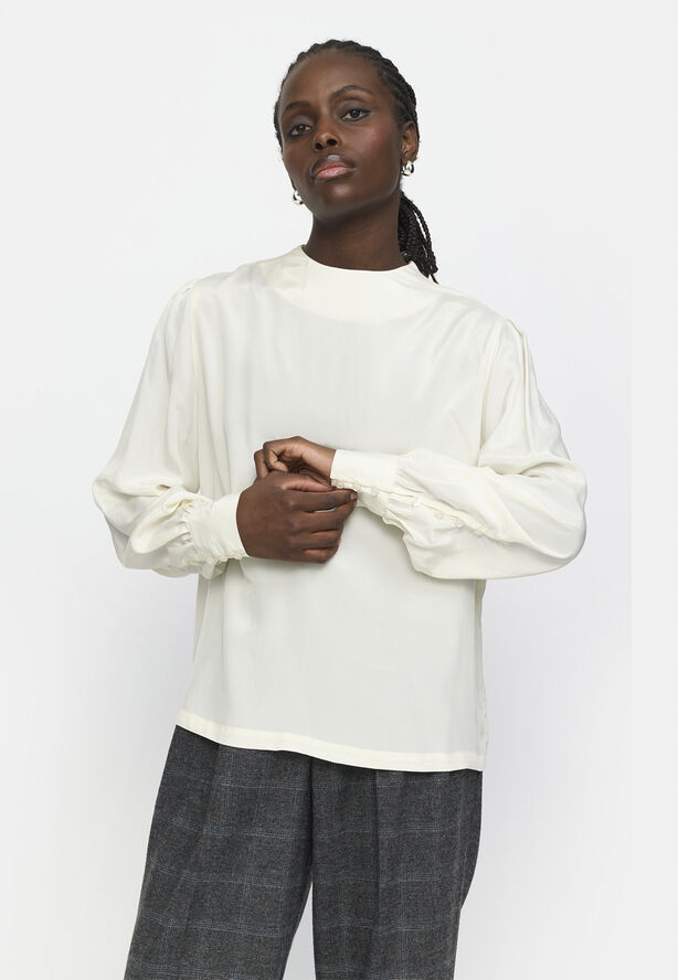 Soft Rebels SRNikki Highneck Blouse Arctic wolf