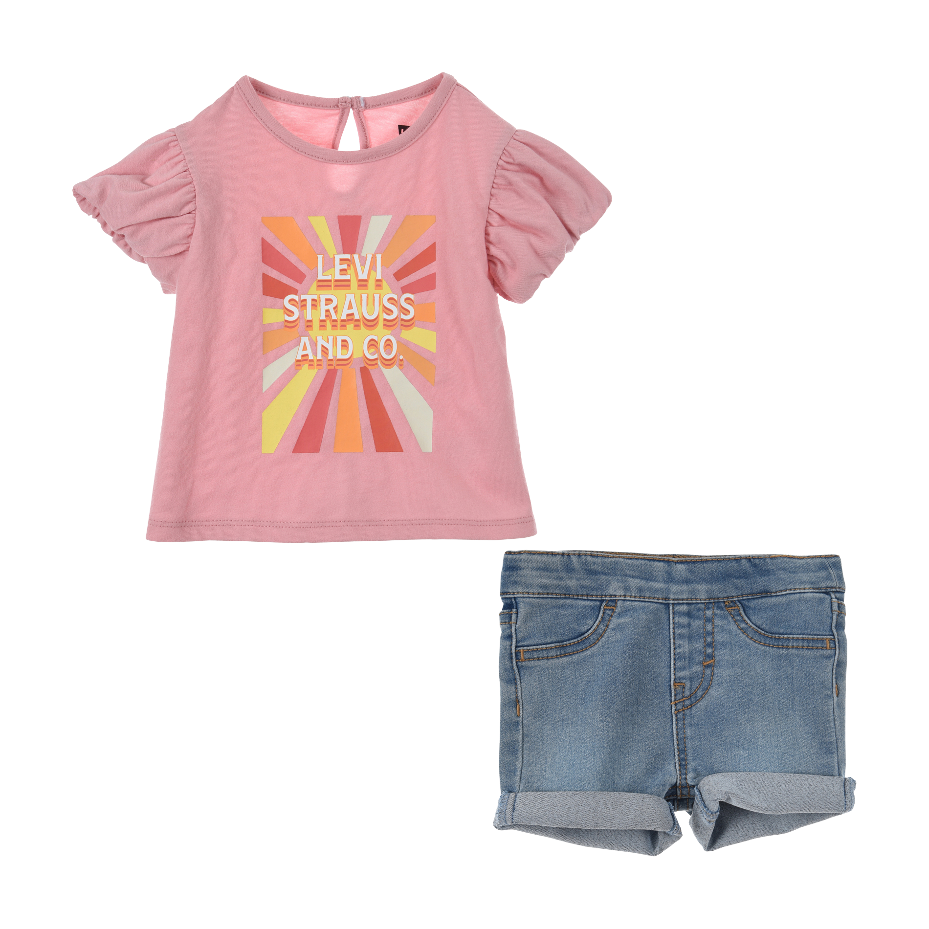 Ensemble short et tee-shirt | Rose
