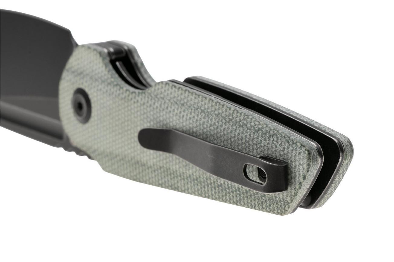 Tenable Knives Rafe L T1048A1 Blackwashed 14C28N, Green Micarta, zakmes, 4T5 design