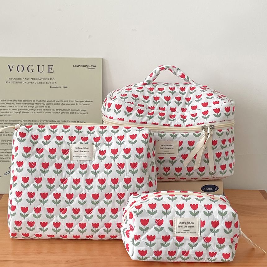 ZenlyHabit - Make-uptas / clutch van bloemenstof (verschillende ontwerpen)