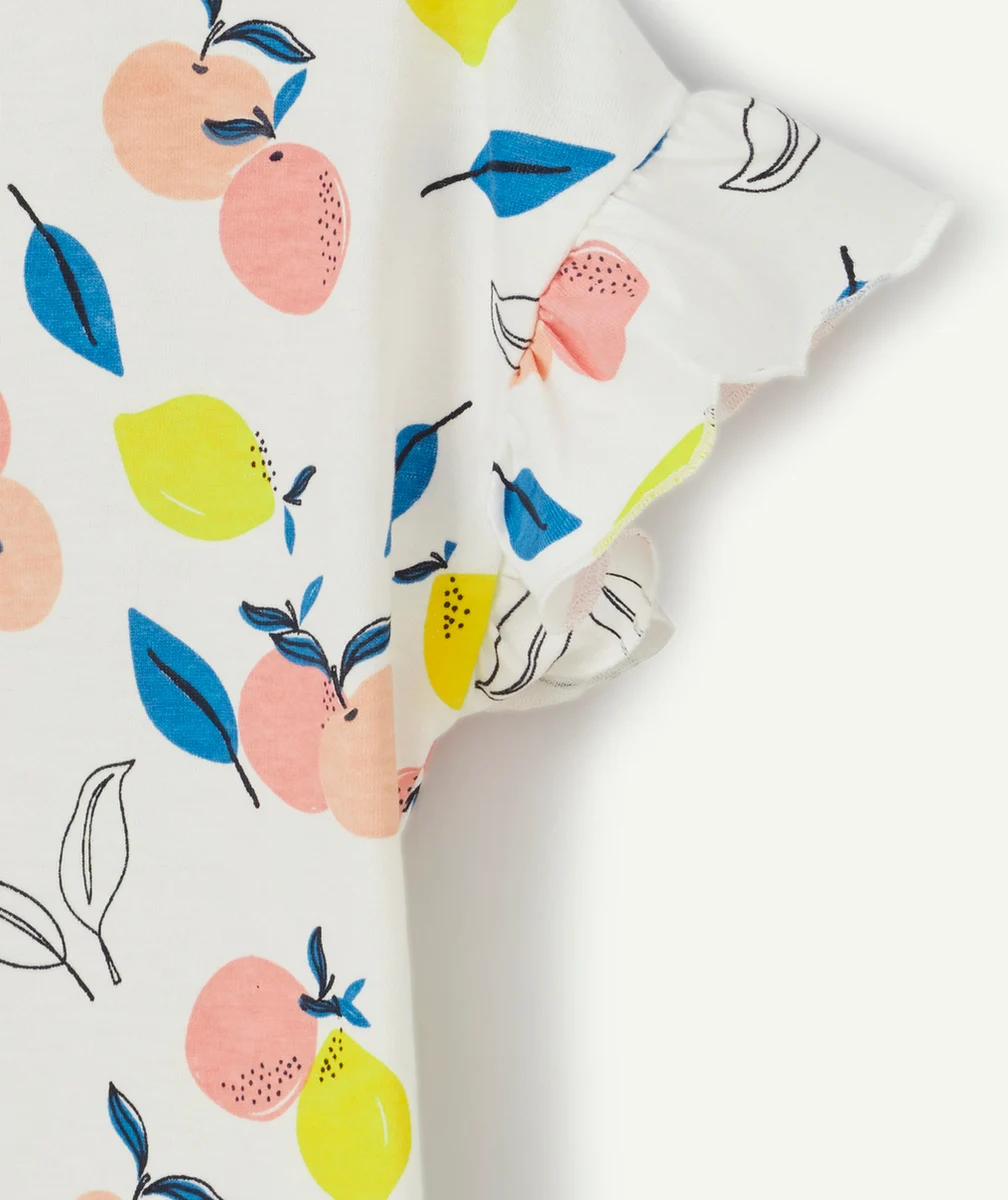CHEMISE DE NUIT FILLE EN FIBRES RECYCLÉES ET IMPRIMÉE FRUITS