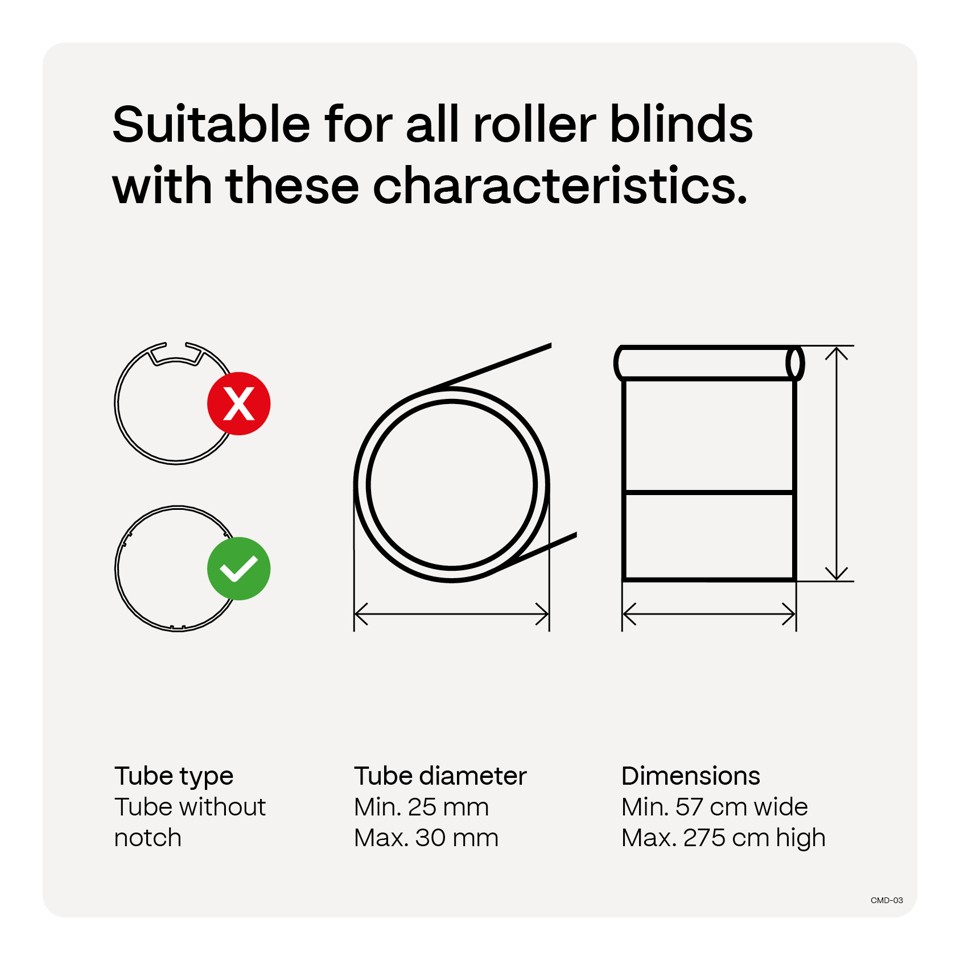 MotionBlinds - Retrofit Motor, der er udstyret med Bluetooth-teknologi