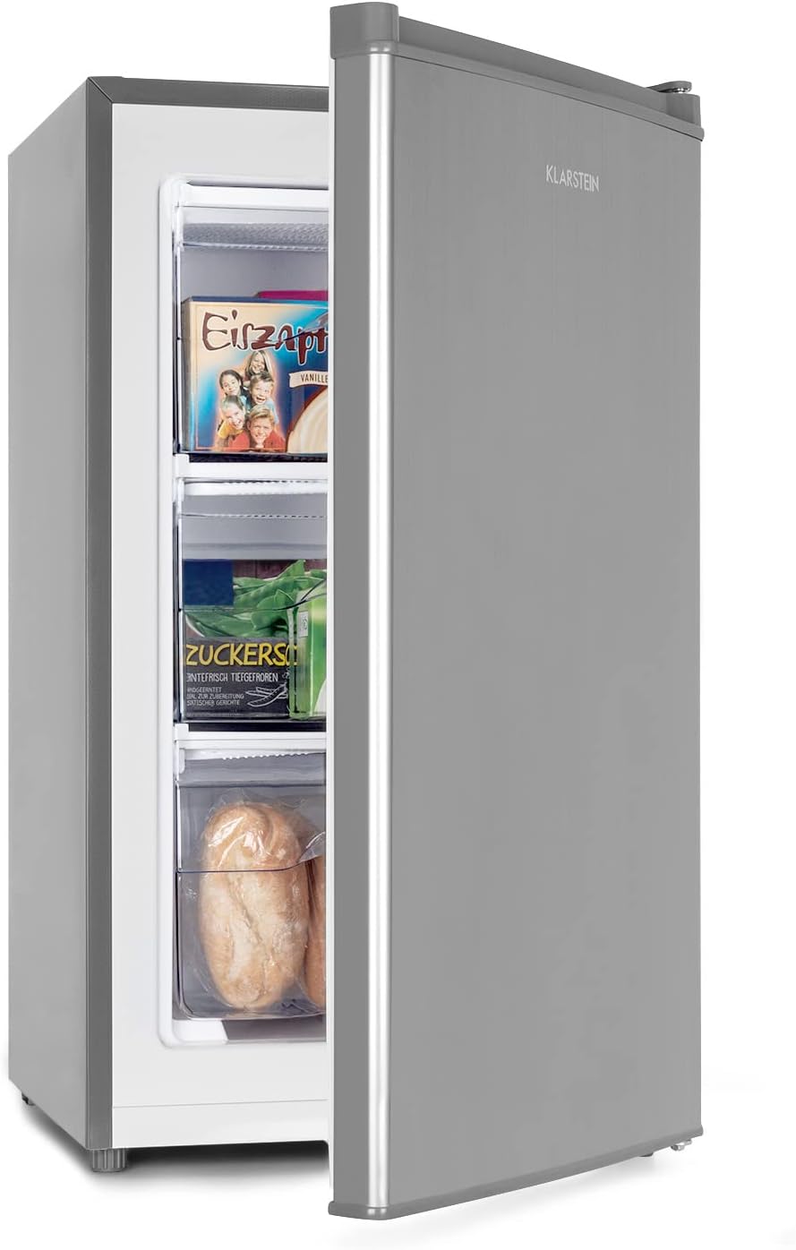 Klarstein Mini Congelateur Armoire, pour la Chambre et la Maison, 64L, Taille avec Etagère, Econome en Energie, Appareil à glaçons et Grattoir