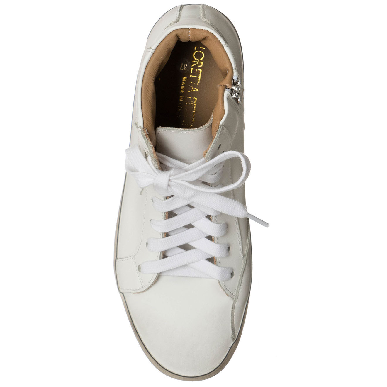 Loretta Pettinari Sneakers en Cuir Valena blanches - Talon 2.5 cm