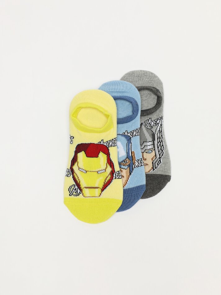 Pacote com 3 Meias Invisíveis Os Vingadores MARVEL - Diversas Cores