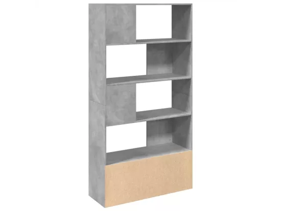 Bibliothèque gris béton 100x36x189 cm bois d'ingénierie