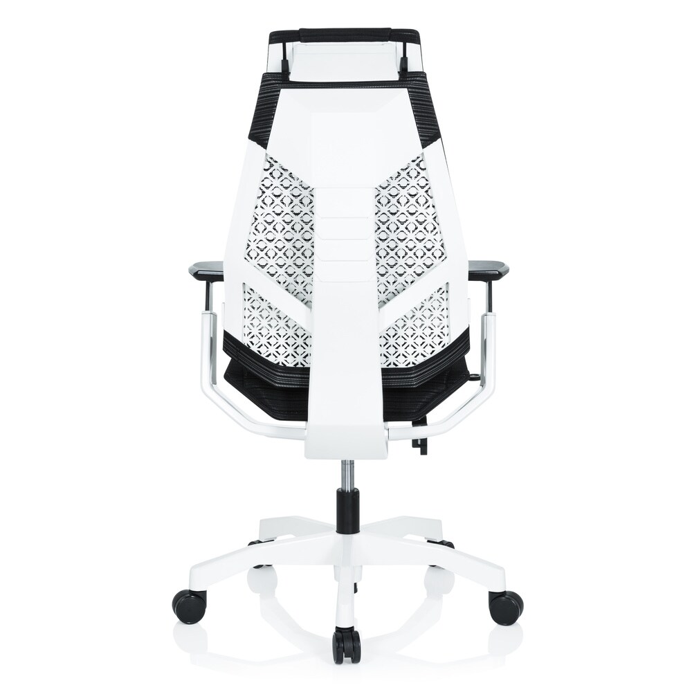 High End Bürostuhl GENIDIA PRO WHITE Netzstoff mit Armlehnen hjh OFFICE