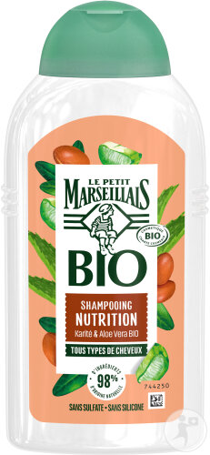 Le Petit Marseillais Shampoing Nutrition Karité Et Aloe Vera Flacon 250ml