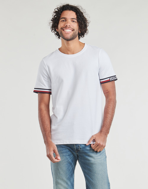 Tommy Hilfiger - MONOTYPE BOLD GSTIPPING TEE - Blanc
