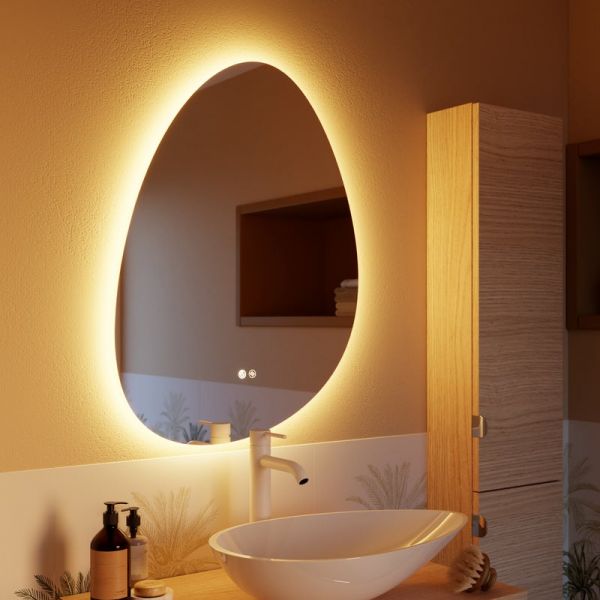 Sensea Espelho 60x80 cm Iluminação led Prateado Modern Pebble