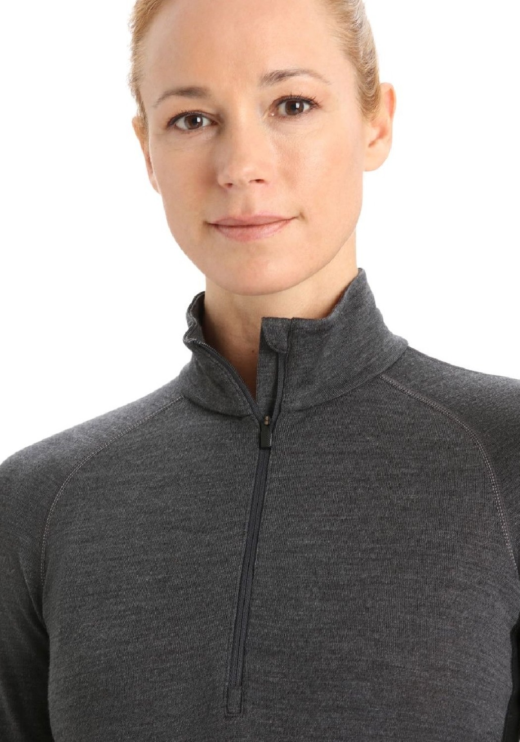 Icebreaker Damen-Half-Zip-Langarmshirt ZoneKnit™ 260 LS Half Zip Jet Heather/Black/Metro H