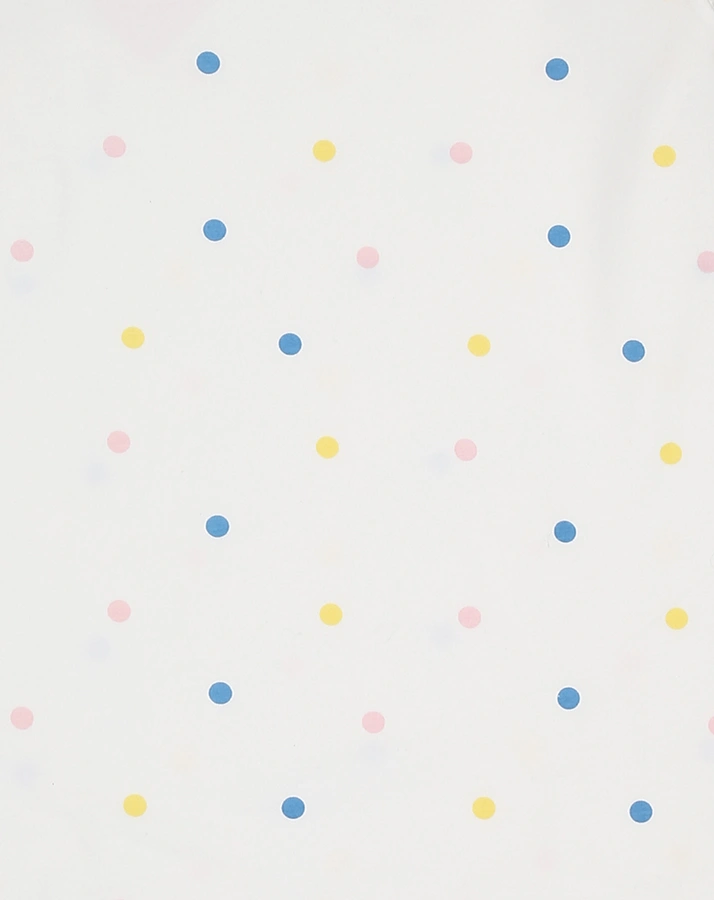 Langarm-Nachthemd MULTICOLOURED DOTS in weiß/rosa