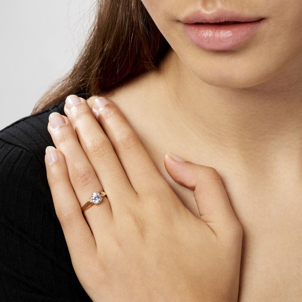 Bague Solitaire Illyana Or Jaune Oxyde De Zirconium