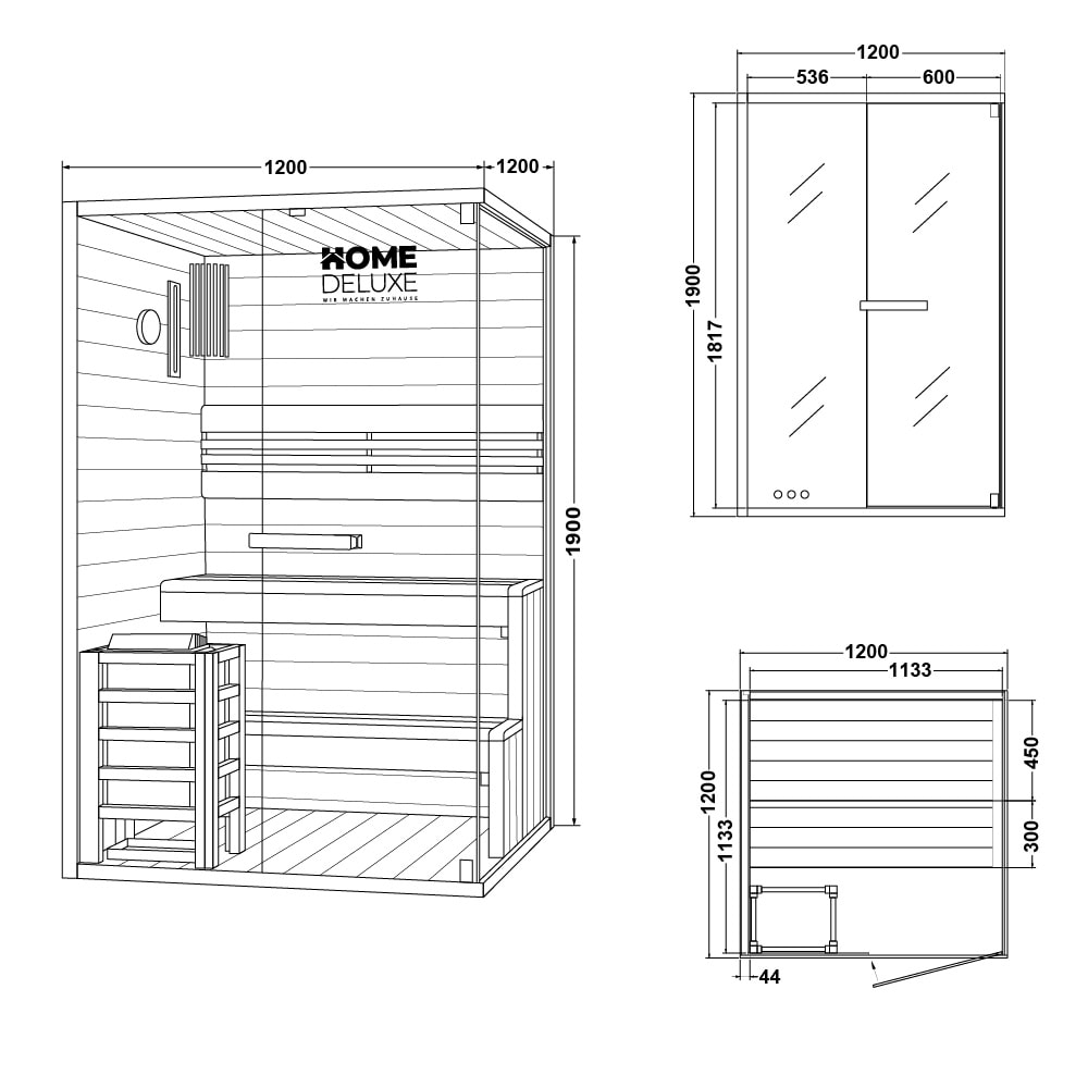 Home Deluxe Traditionelle Sauna SHADOW - versch. Ausführungen