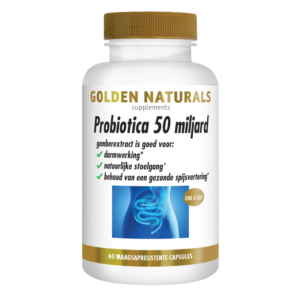 Golden Naturals Probiotica 50 Miljard Maagsapresistent60 vegacapsules