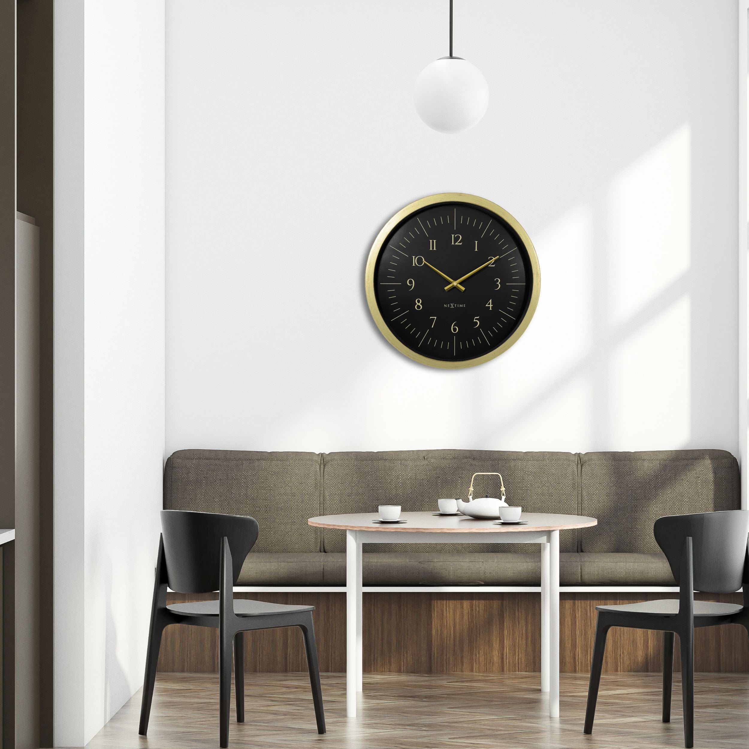 NeXtime - Wandklok 40 cm-Goud|Zwart-Plastic-NeXtime 'Galaxy'