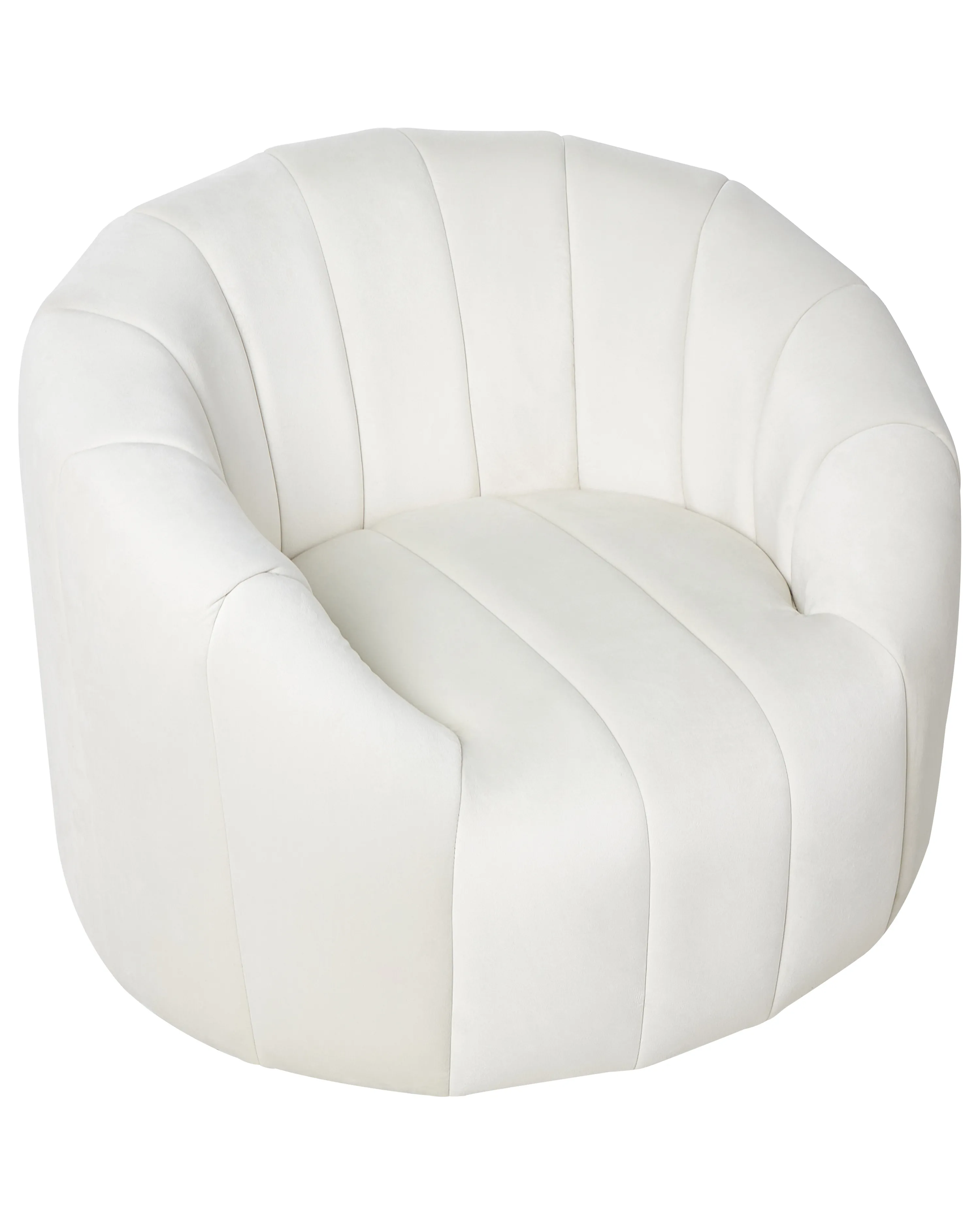 Fauteuil MALUNG Fluweel Gebroken wit