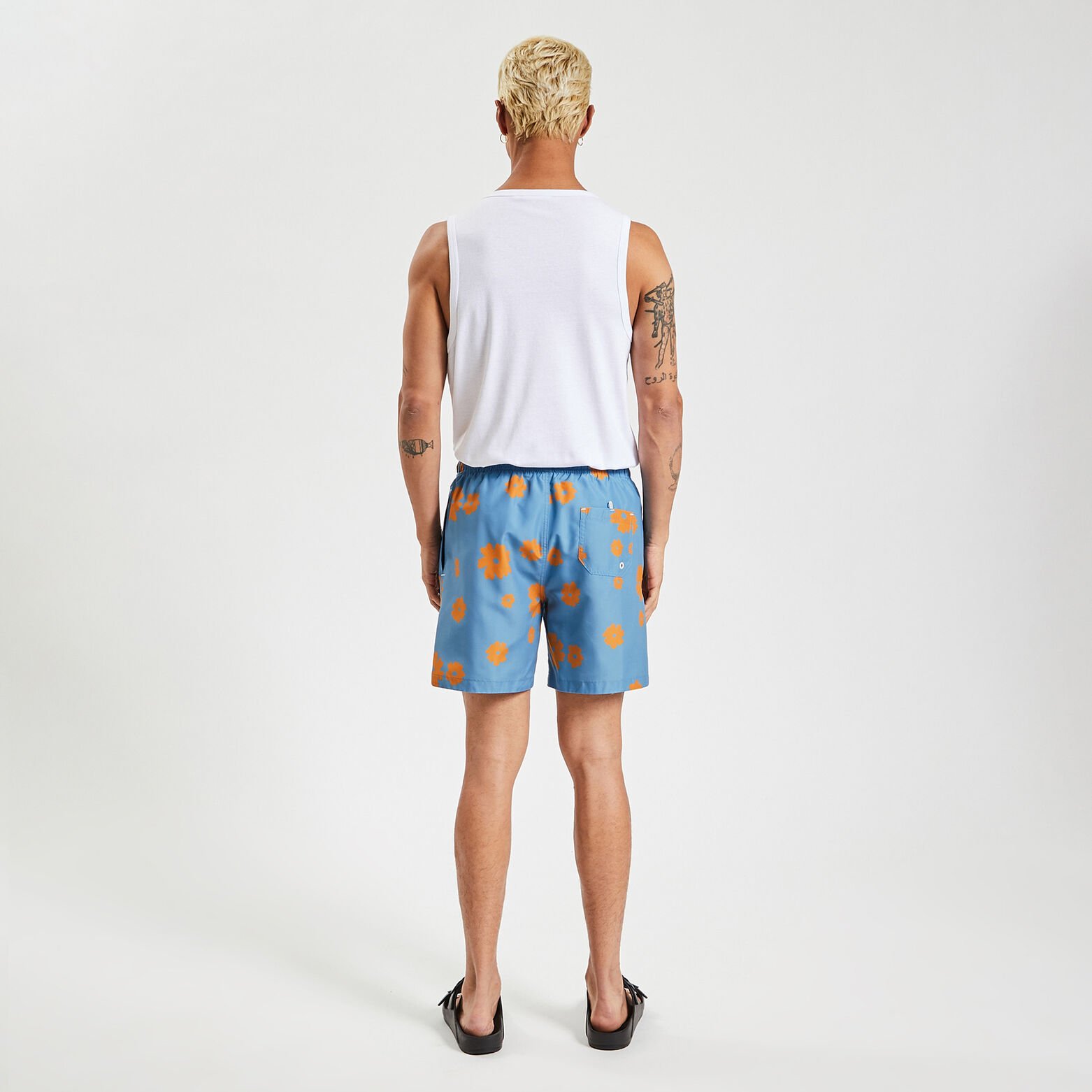 Maillot de bain imprimé floral Bleu