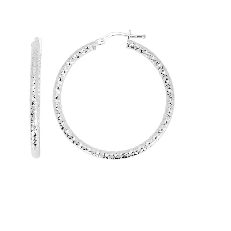 Créoles fantaisie Femme - Or 18 Carats - Diamètre 30mm