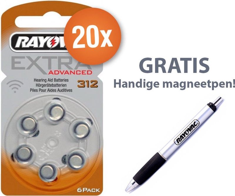 Voordeelpak Rayovac Gehoorapparaat Batterijen - Type 312 (bruin)