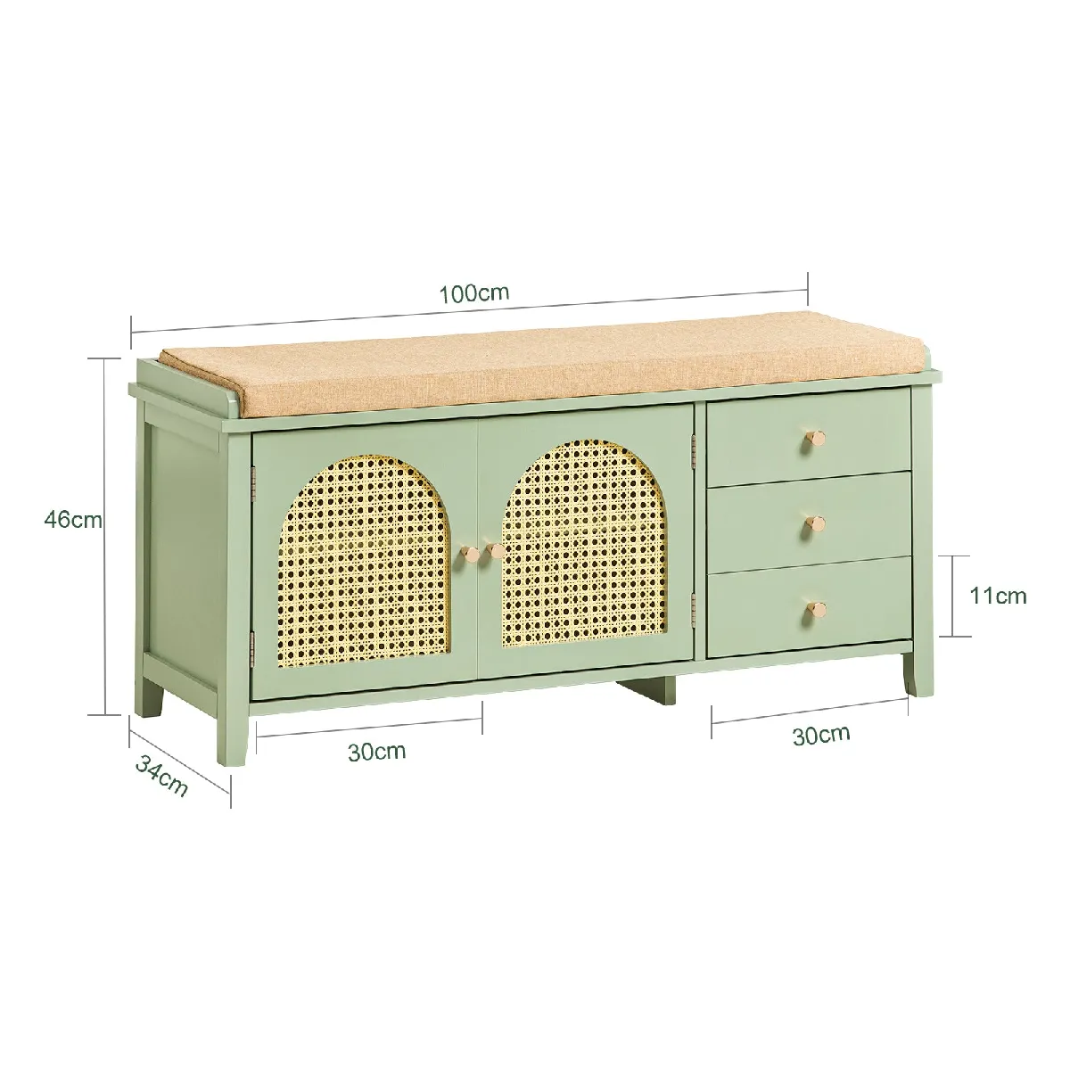 sobuy SoBuy FSR129-GR Banc à chaussures - Aspect grille