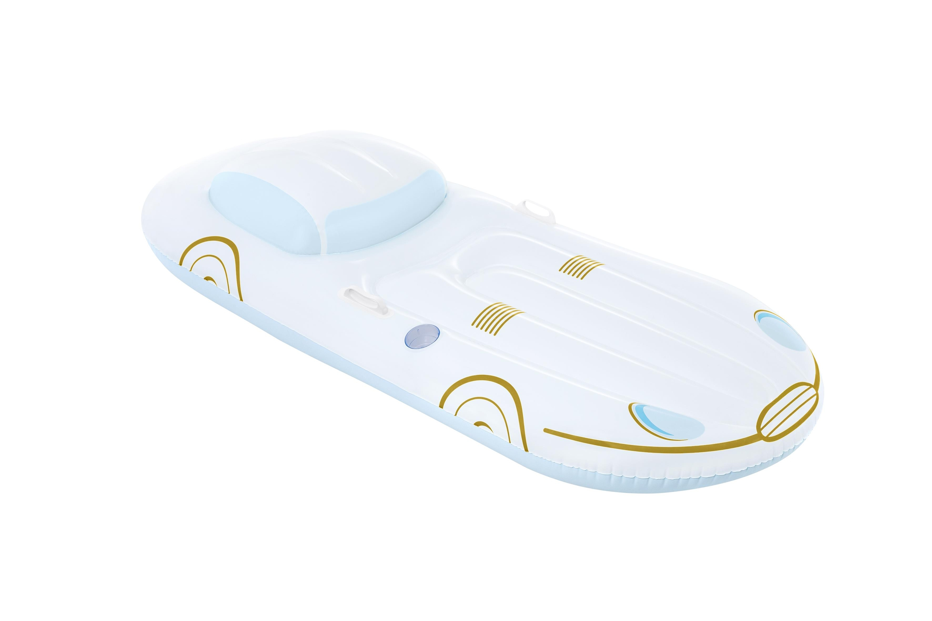 (228x108cm) Vacation Cruiser Aufblasbare Wasser Luftmatratze Liegesofa Badeinsel (43651) - Weiss