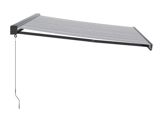 Auvent rétractable anthracite et blanc 4x3 m tissu et aluminium