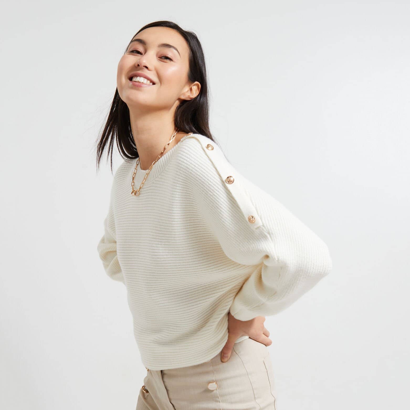 Pull col rond femme