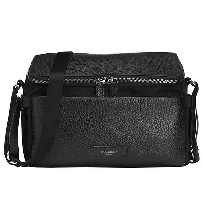 Storksak Kinderwagentasche - Leder - Alyssa - Black/Gunmetal