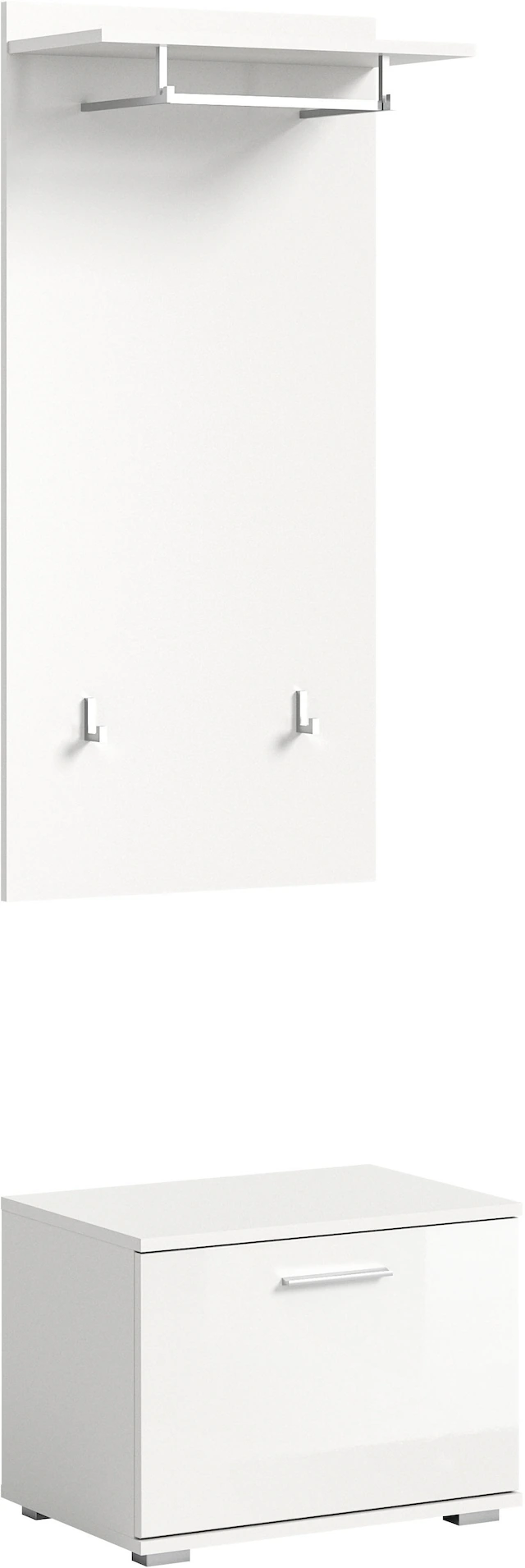 INOSIGN Garderoben-Set »Valge, Breite 55cm, 2-tlg. Set, best. aus: Sitzbank & Garderobenpaneel« 2 Stk. tlg.