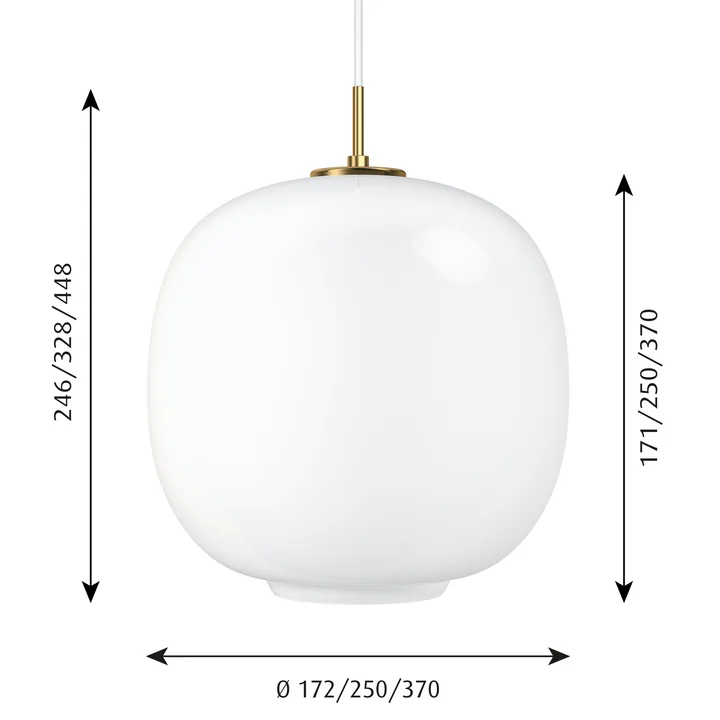 Louis Poulsen - VL45 Radiohus Pendelleuchte, Ø 37 cm, Messing / opalweiss