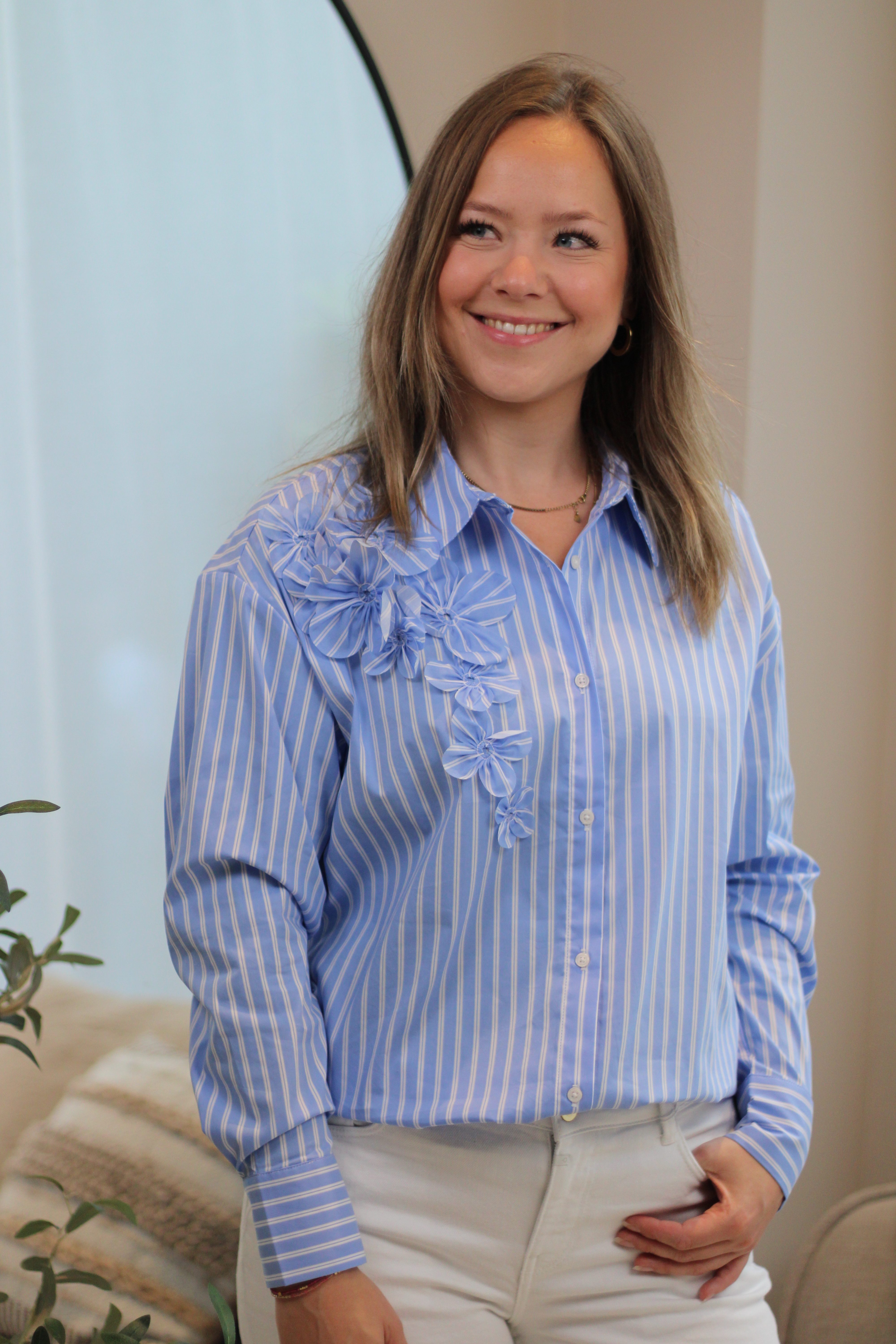 Culture - Lora Shirt - Blue/White Stripe
