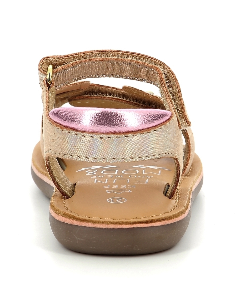 MOD8SANDALES EN CUIR CLOONIE ROSE MÉTAL