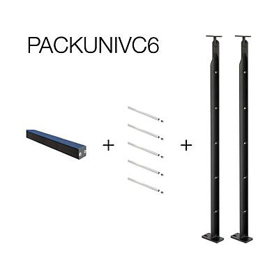 Pack balustre Universo à plat alu noir sablé Kordo 2m