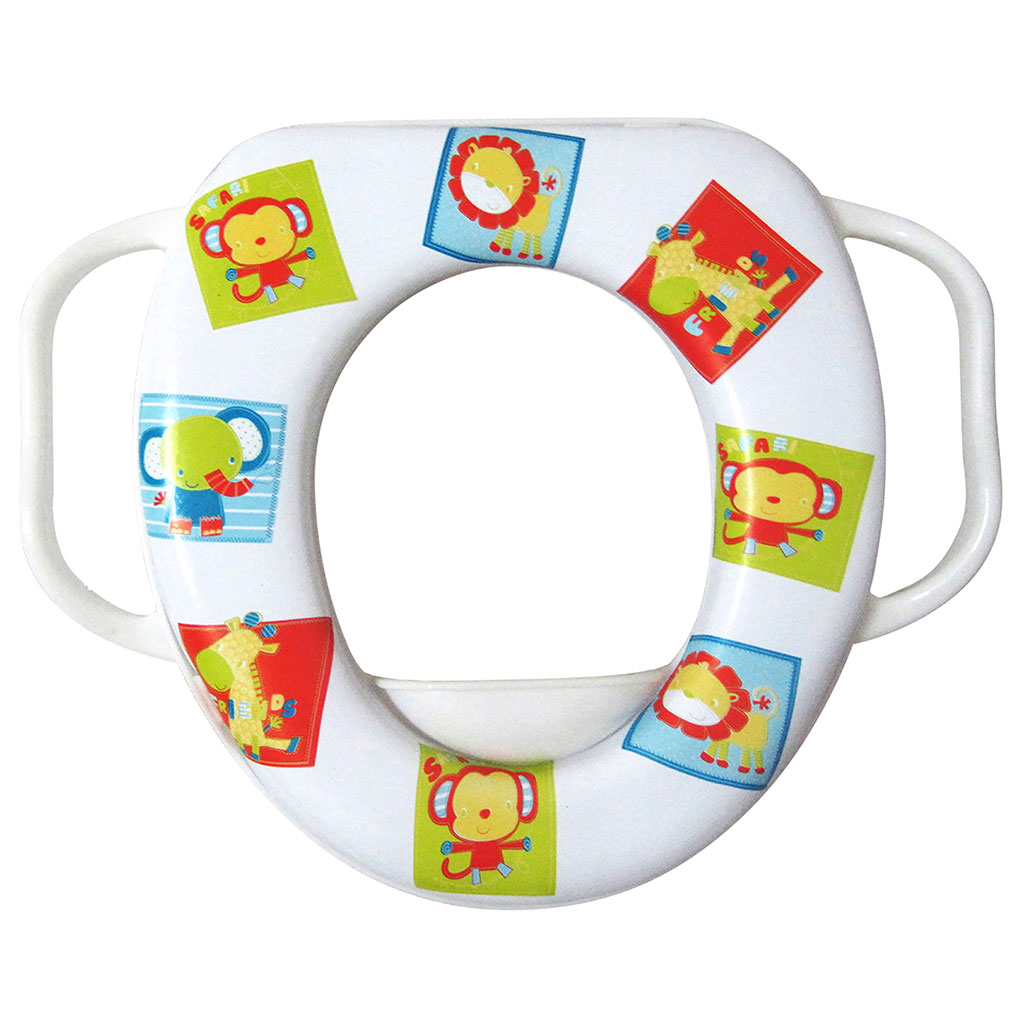 Réducteur de toilettes pour bébé avec poignées animaux  36x28x7cm