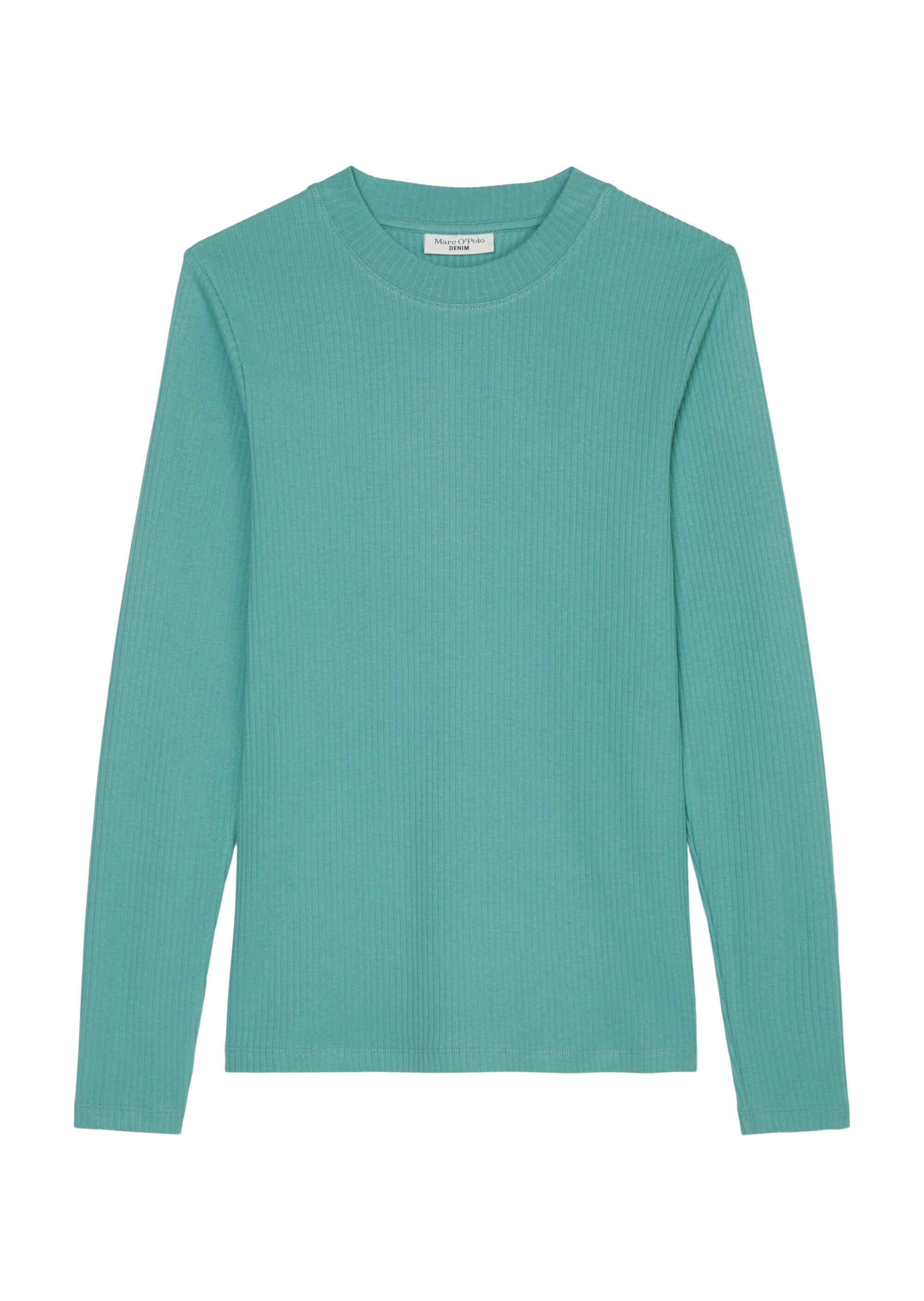 Geripptes Rundhals-Longsleeve aus Organic Cotton-Jersey