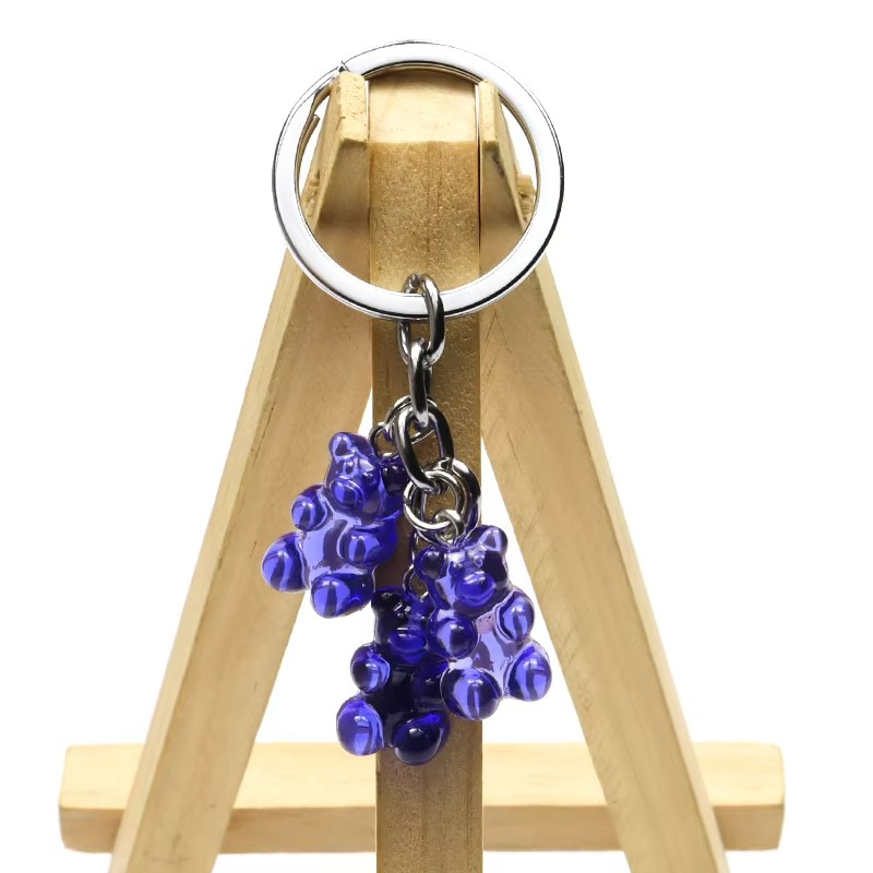 Gummibärchen Schlüsselanhänger Handtaschen Accessoire mit Spaltring - Blau