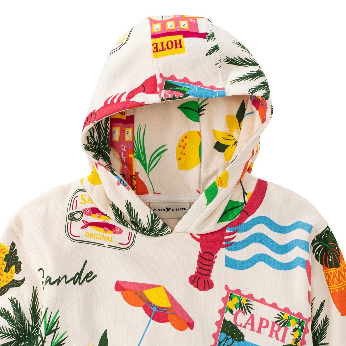 Jonas Nielsen Jungen Hoodie mit Urlaubs-Motiven weiss / bunt