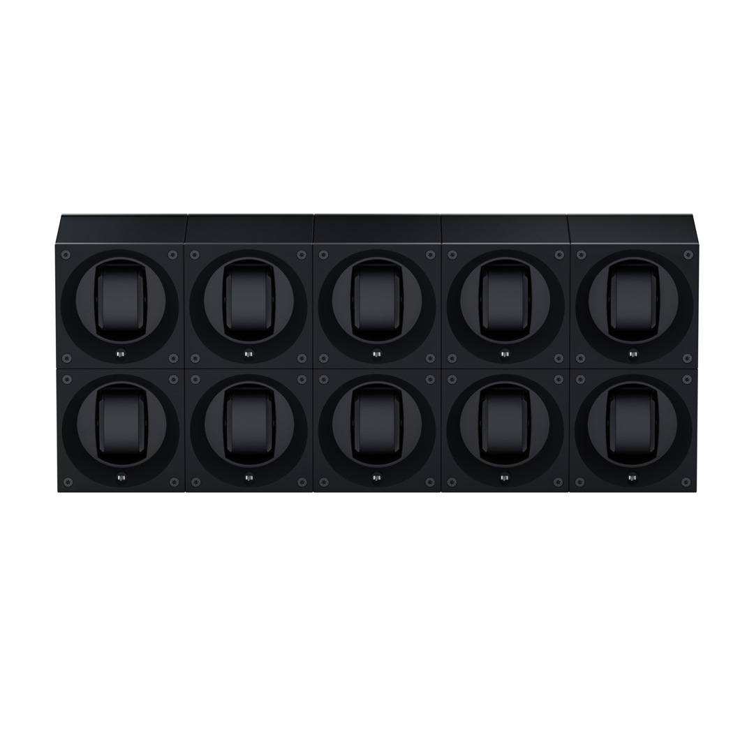 SwissKubik Masterbox Aluminium Schwarz - 10 Uhren