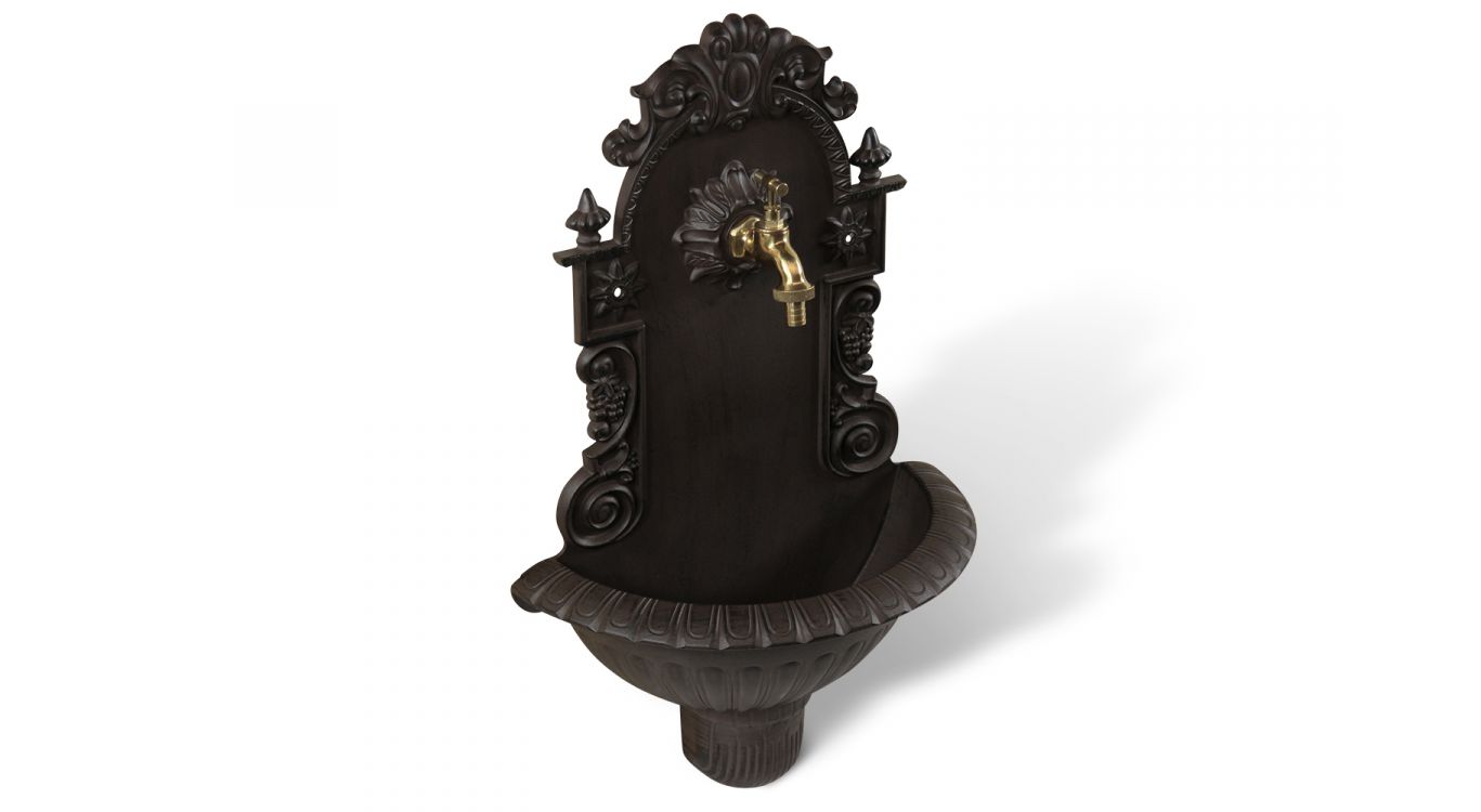 Fontaine de jardin aluminium marron 37x18.5x61.5cm