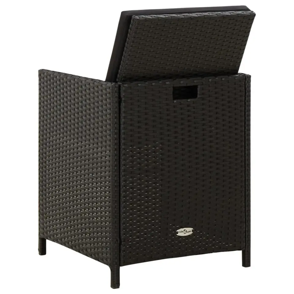 vidaXL - Buitenstoel - Zwart - Poly rattan - 4 stuks
