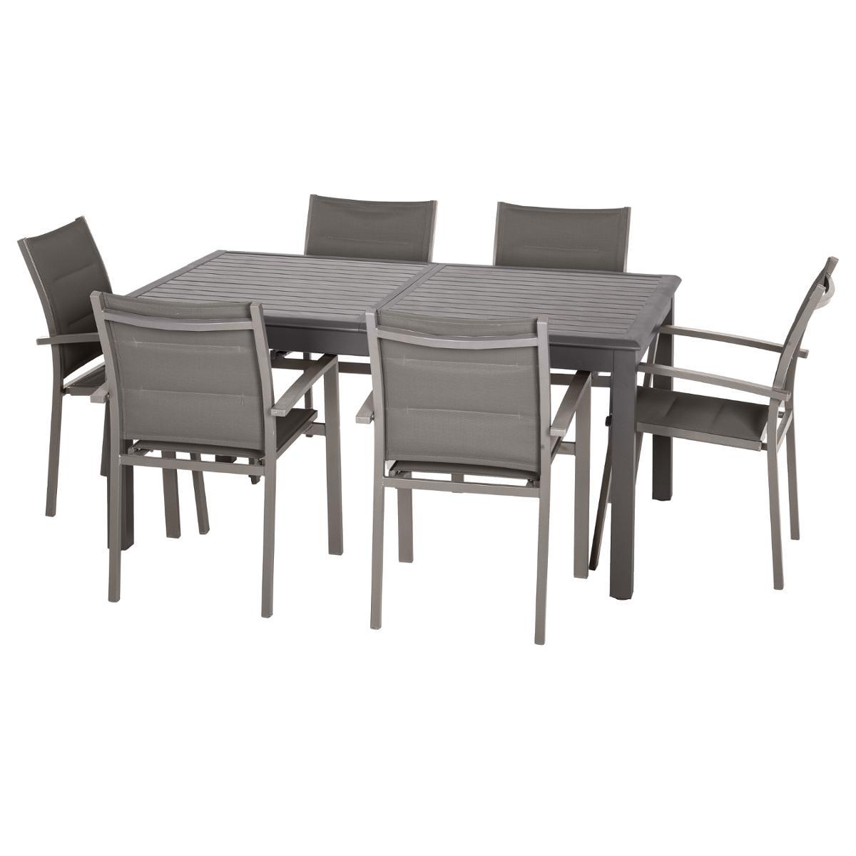 TABLE AZUA EXTENSIBLE ALUMINIUM EXPRESSO TONKA 10 PLACES