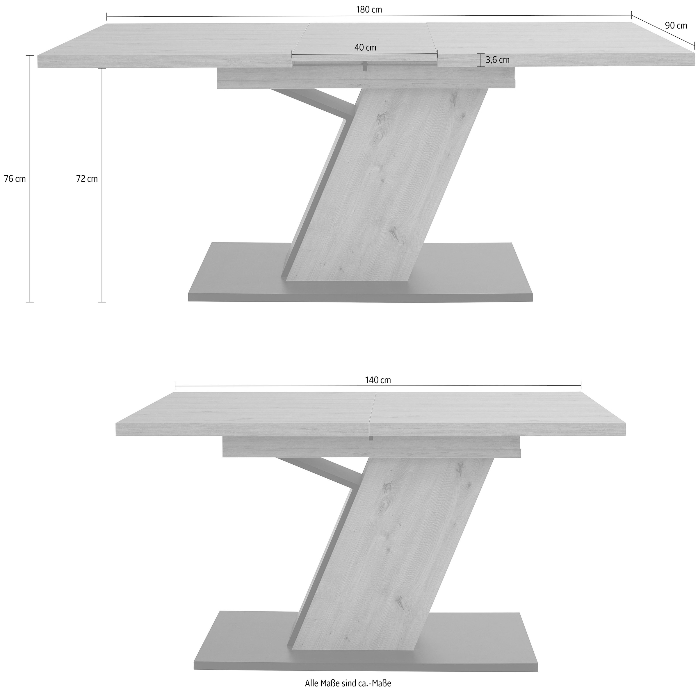HELA Säulen-Esstisch »Gesa« ausziehbar 140-180 cm