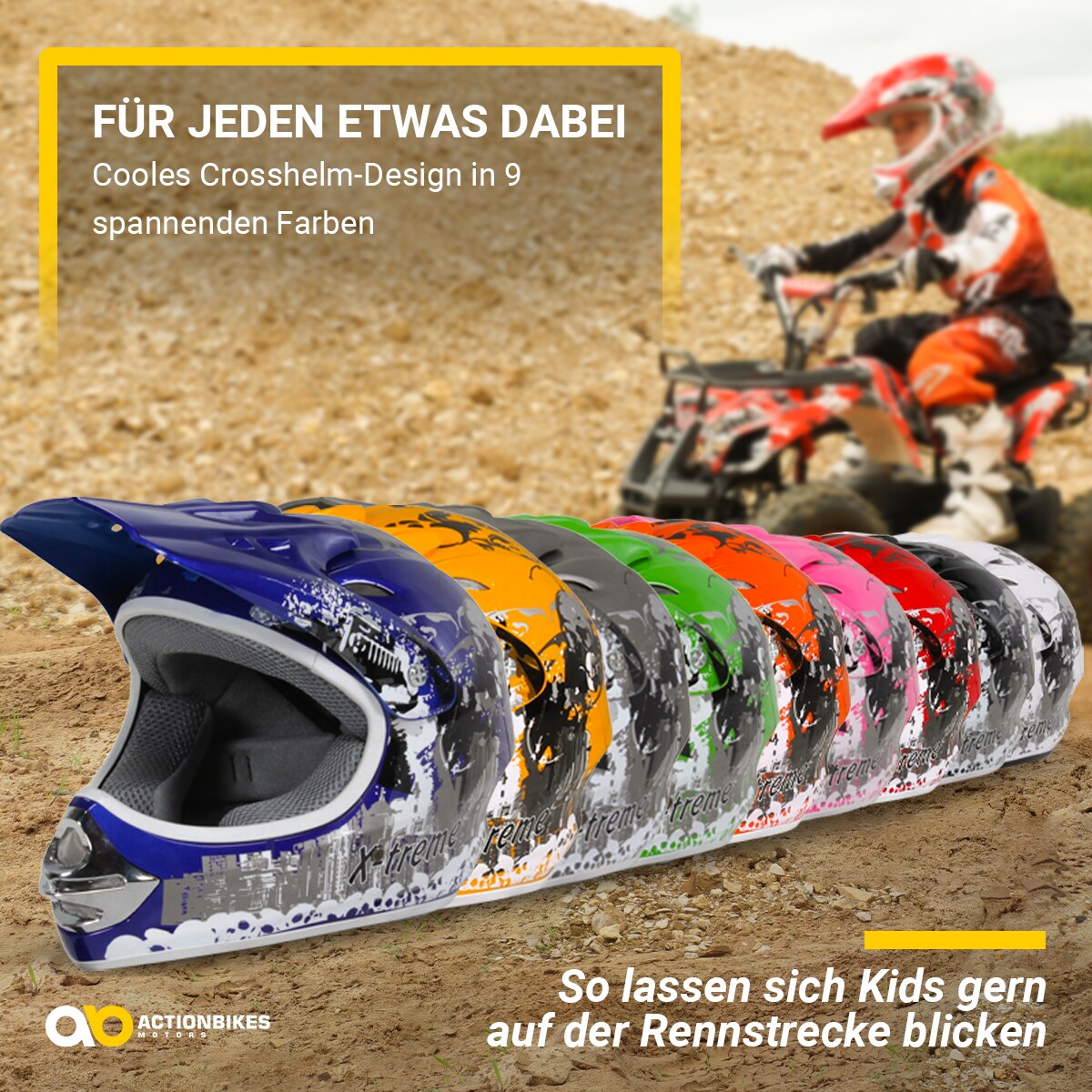 Crosshelm für Kinder, X-treme, Kinderhelm, Pink, Innenpolster, Be- und Entlüftungssystem, Kinnriemen (L)